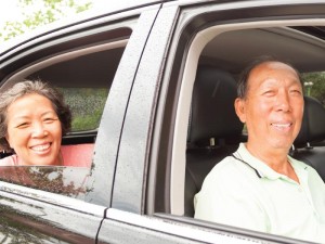 Two people in a car